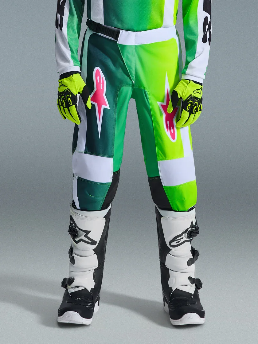 Conjunto Alpinestars Infantil/Juvenil Fluid Portl 26 Verde/Branco